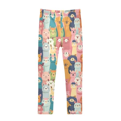 Colorful Alpacas A Girls Leggings Athletic Pants Tights Stretch Bottom
