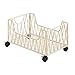 Milageto Rolling Utility Storage Bin with Wheels Under Desk Storage Box Book Cart Mobile Bookshelf for School Classroom Dorm, White, L