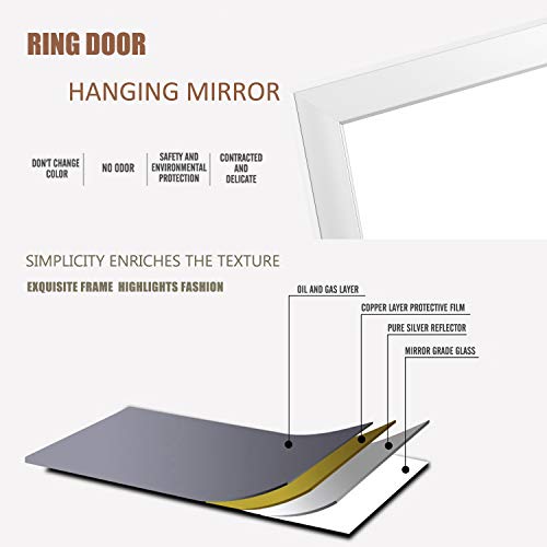 Image of PexFix Full Length Floor Mirror Floor Stand up or Wall Mounted Mirror Mirror Full Length with Thin Frame Mirror,White,44''x16'' (USAM019)
