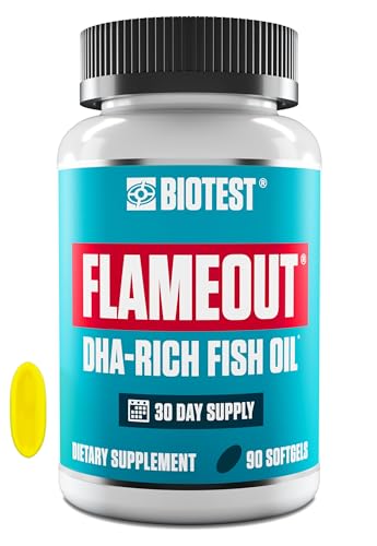 Biotest Flameout DHA-Rich Fish Oil - 4200 mg Omega-3 - Pharmaceutical Grade DHA & EPA - 90 Softgels (30 Day Supply)