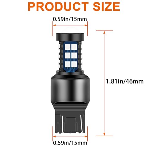 WINETIS 7443 W21-5W LED Bulbs 10000K Blue DRL Turn Signal Light 7440 7441 7444 T20 W21W LED Daytime Running Parking Reverse Light 3030 30SMD Super Bright with Low Consumption, Pack of 2 by WINETIS - Image 4