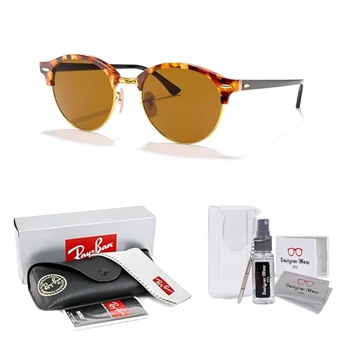 Ray-Ban RB4246 CLUBROUND Sunglasses For Men For Women +BUNDLE with ACCESSORY EYEWEAR KIT2