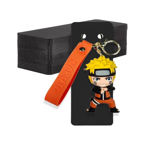 Image of Festiko Keychain Display Cards (Black B, Pack of 500 Pcs, 5.9 inch*2 inch), Keyring Display Cards, Jewellery Display Cards
