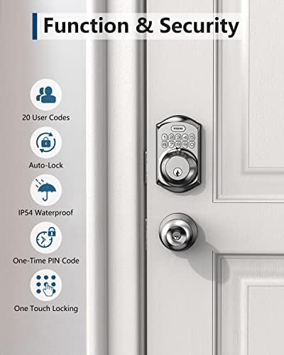 TEEHO TE001 Keyless Entry Deadbolt with Keypad for Front Door, Satin Nickel - 5