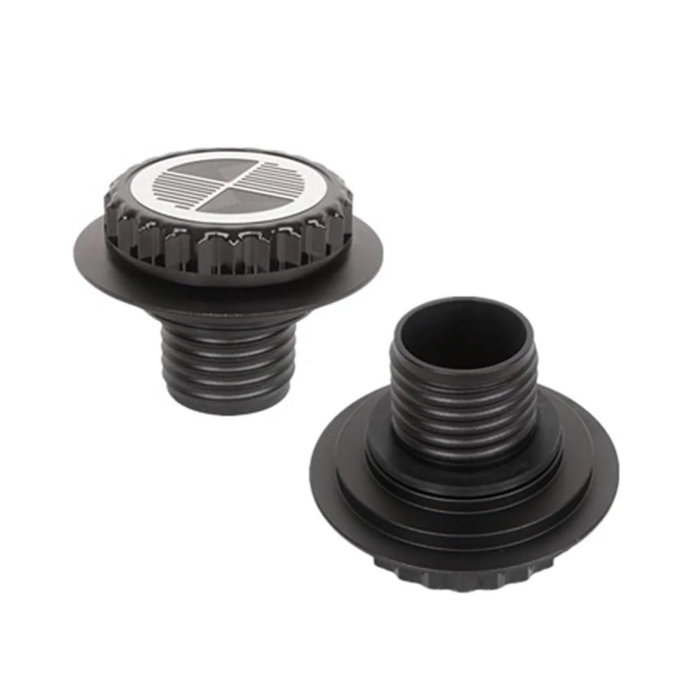 Moto TapóN DepóSito Gasolina Tapa De Tanque Combustible Y Aceite Aluminio Para B&M&W Serie R R45 R65 R80 R90 R100, Color Negro, Sin Llave(Black2)