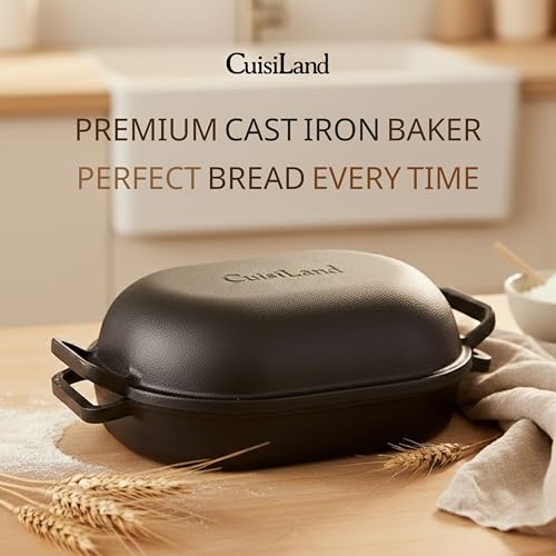 Cuisiland Large Heavy Duty Pre-seasoned Cast Iron Bread & Loaf Pan - A perfect way for baking - Image 5