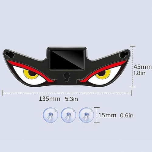 Image of Solar Powered Demon Eye LED Car Window Light, USB Rechargeable Wireless Windshield Decoration Lamp with Auto On /Off Sensor, Accessory for Cars, SUVs & Trucks, Red, Pack of 1