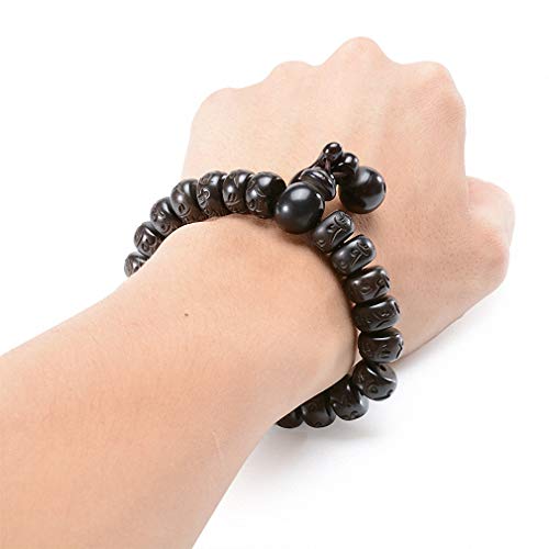 Image of Tibetan Buddhist Mala Buddha Bracelet Natural Wood Bead Bracelet Om Meditation Yoga Prayer Bracelets