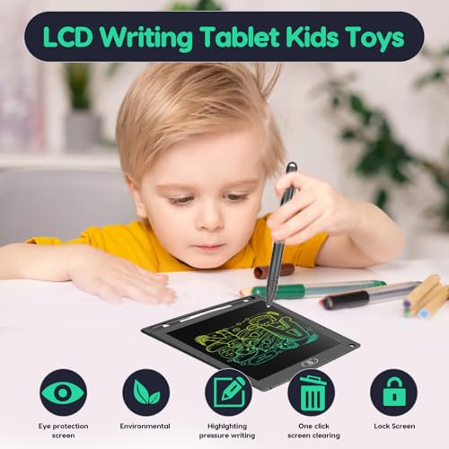 LCD Writing Tablet, 8.5 Inches Full Screen Erasable Drawing Pad for Kids Adults Electronic Doodle Board for School Home Office Use — view 2