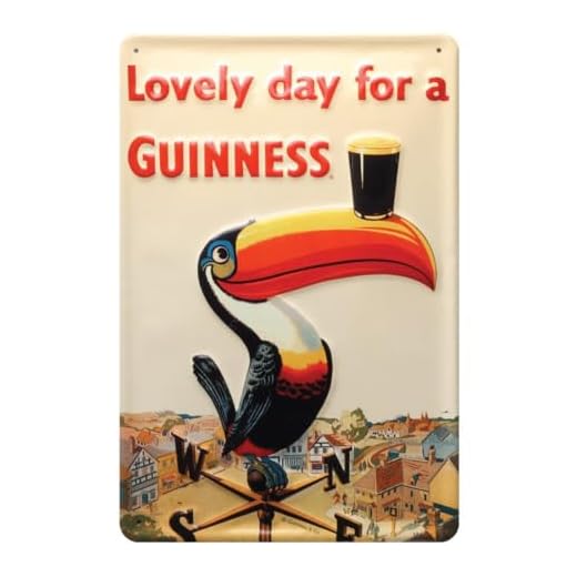 Guinness Metal Sign With Iconic Toucan On A Weathervane (20Cm X 30Cm)