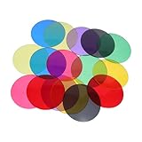 AKOOSY 16 Lentes de Repuesto Steampunk Redondos para Gafas de Sol, Colores Intercambiables (amarillo, Rojo, Morado, Verde, Azul, Rosa, Naranja, Gris), Accesorios para Gafas de