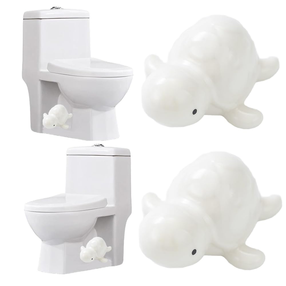 Tapas decorativas para ocultar pernos de inodoro, set cerámico con diseño de océano