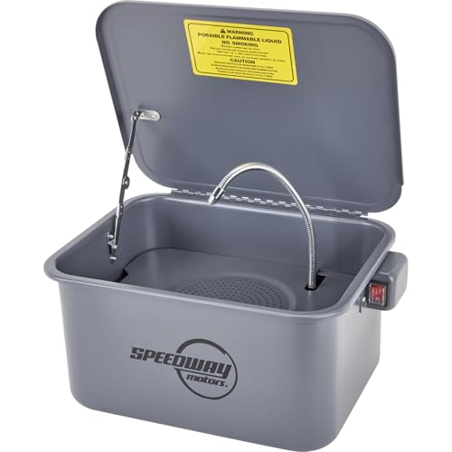 Speedway Motors Portable 5 Gallon Automotive Parts Washer with Pump – Water Based Solvent Compatible, Features 5ft Power Cord, Clean Bearings, Carburetors & Small Parts Anywhere