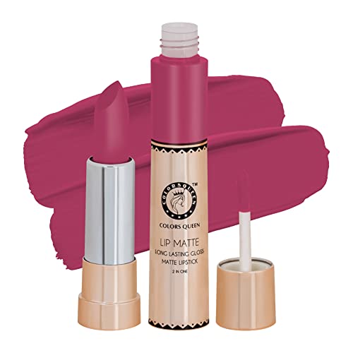 Image of Colors Queen 2 in 1 Matte Lipstick | Lip Matte | Long Lasting Gloss, Waterproof, Non Transferable| (13 - Crazy Pink, 8g)