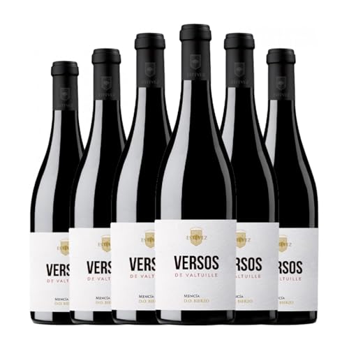 Estévez Versos Vino Tinto Mencía Bierzo – Pack de 6 Botellas de 75 cl Estévez Versos Vino Tinto Mencía Bierzo – Pack de 6 Botellas de 75 cl