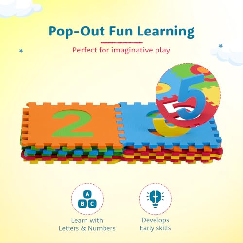 Image of Amazon Brand - Supples Kids Hopscotch Game Playmat | BIS Certified | Safe & Soft Non-Toxic EVA Foam Baby Playmat | Multicolor