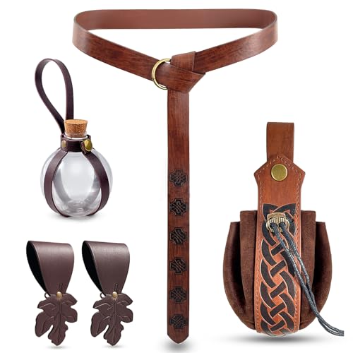 Medieval Belt Renaissance Belt Medieval Bag Accessories Faux Leather Belt Pouch Skirt Hikes Vintage Christmas Gifts