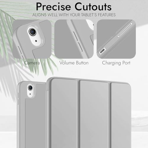 Image of Robustrion Case for iPad 11th Gen (A16) / 10th Generation Cover Case (2025 /2022), Smart Flexible Trifold Flip Stand Cover [Pencil Holder] for iPad 10th Gen / 11th Generation [Auto Sleep Wake] - Grey