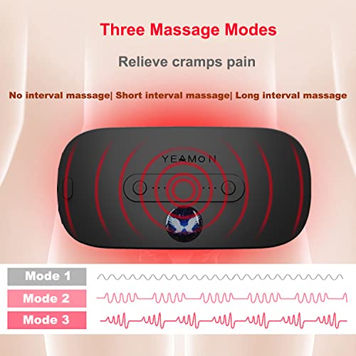 Image of Back or Belly Heating Pad, Electric Waist Belt Device with 3 Heat Levels and 3 Massage Modes, Portable Cordless Fast Heating Pad for Women and Girl