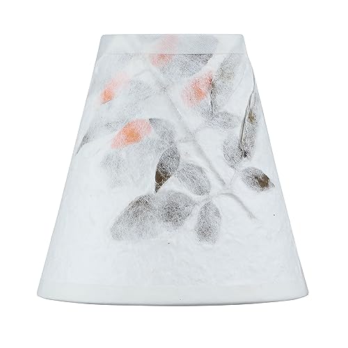 Image of Aspen Creative 51034-6, Empire Clip-On Chandelier Lamp Shade, Off White in Petal Paper, 2 1 /2 inch Top x 5 inch Bottom x 5 inch Slant Height, Set of 6