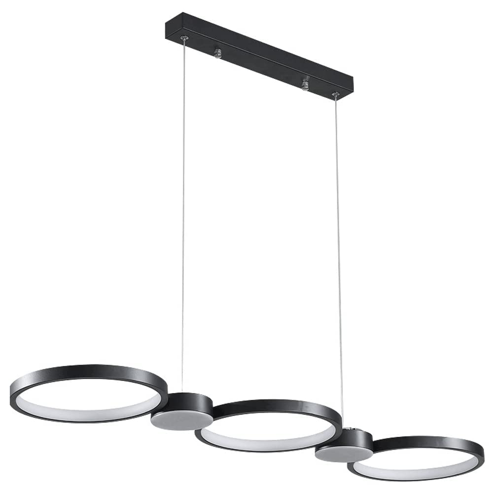 Éclairage table à manger avec suspension linéaire circulaire LED en métal