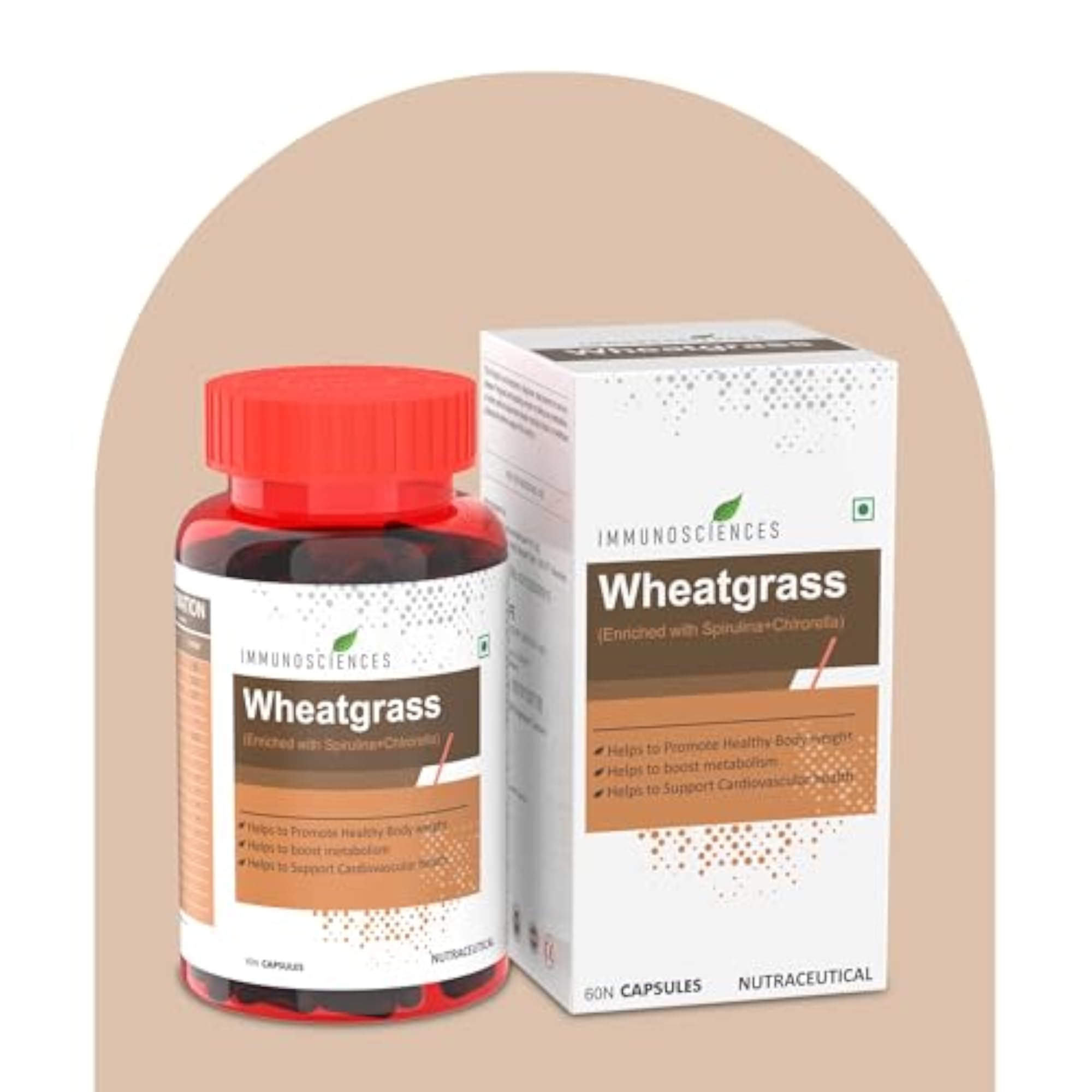 Organic Wheatgrass Capsules, 100% Natural Detox & Immunity Booster