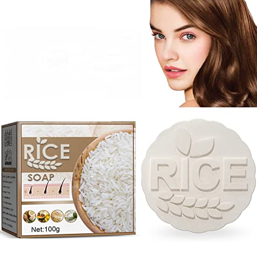 Rice Barre de Shampooing, Hair Shampoo Bar, Solid Shampoo pour Cheveux, Savon de Shampooing de Contrôle de L'huile de Traitement de Perte De Shampooing Convient à Tous les types de cheveux