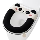 WC-Sitzbezug, Winter-Cartoon-Panda-WC-Kissen – verdickter Töpfchenbezug – für Badezimmer, Zuhause, Hotel, Dusche, Wohnung, Kinderzimmer, Schlafsaal