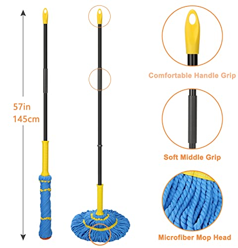 image for KeFanta Self-Wringing Twist Mops for Floor Cleaning, Microfiber Floor 