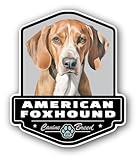 US Decal, Inc. - American Foxhound, Dog Breed Badge Style Die Cut Sticker