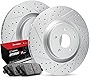 R1 Concepts Rear Brakes and Rotors Kit |Rear Brake Pads| Brake Rotors and Pads| Optimum OEp Brake Pads and Rotors |fits 2018-2021 Kia Stinger, 2019-2021 Genesis G70