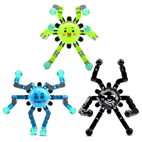 Image of ASIOWELY Transformable Fidget Spinner Toys for Kids and Adults,3 PCS Finger Sensory Toy for Teens with Autism ADHD Anxiety Relief,Birthdays Gifts Party Favors for Boys Girl Travel Stocking Stuffers