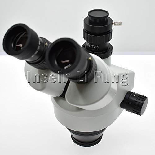 Microscope Trinocular Stereo Microscope 3.5X-90X Continuous Zoom Magnification Full HD 2.0MP VGA Camera LED Light Source 10-inch Monitor (With 10 Inch Monitor Standard 7X 45X)