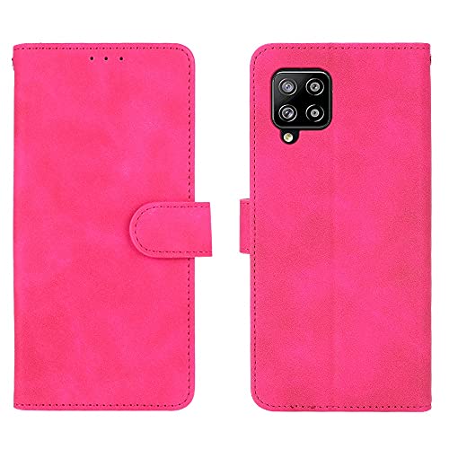 Étui portefeuille Samsung A42 5G antichoc : protection élégante rose fuchsia