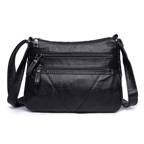Bolso cruzado de mujer de cuero PU suave con múltiples bolsillos miniatura 1