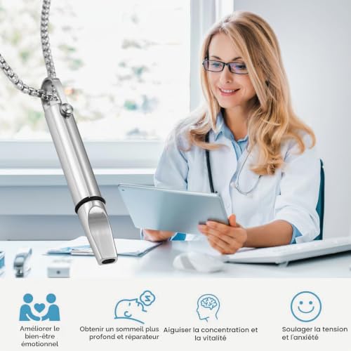 poraceous Collier de Respiration, Arrêter de Fumer, Colliers de Méditation, Chaîne avec Sifflet, Collier Respiration Anti Tabac, Chaîne Respiratoire, Colliers de Méditation Apaisant – vue 6