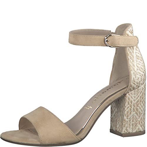 Tamaris Damen 1-1-28356-30 Sandale Mit Absatz, Beige Nature Comb, 38 EU