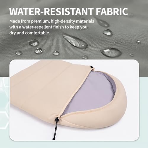 Bolsa de dormir sobre con capucha – Ligera, resistente al agua, 7 ft 3 in × 2 ft 7 in, portátil para camping y senderismo, calor para todas las estaciones, 2.65 lbs miniatura 4