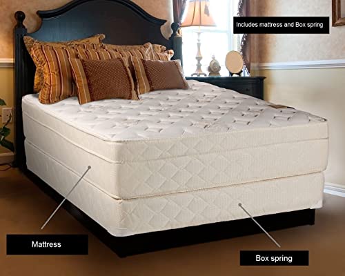 DS Solutions USA Beverly Hills Firm Foam Eurotop Queen Mattress Set with Mattress Protector
