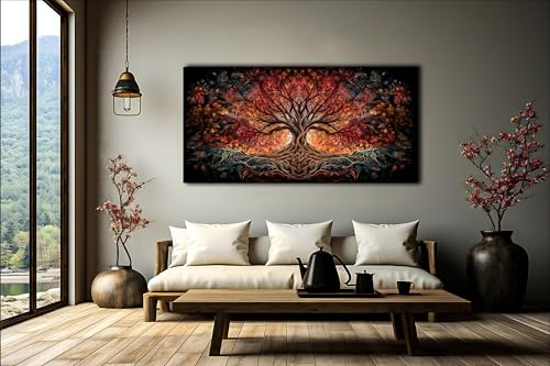 Art nordique peinture murale de qualité supérieure Arbre de vie encadré