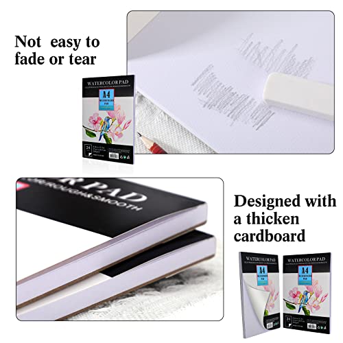 Colarr 10 Pcs Watercolor Paper Pad 8.3 X 11.7 Inches Artist Paper 200 Gsm Drawing Paper Watercolor Sketchbook For Beginners Adults Students Painting Drawing Art Supplies, 24 Sheets #TOP2