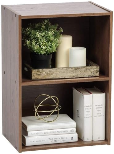 Iris Ohyama, Aufbewahrungsmöbel, Bücherregal, 2 feste Regale, Design,Multifunktional, Büro, Eingang, Schlafzimmer, Wohnzimmer - Basic Storage Shelf CX-2 - Braun