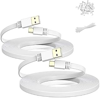 Micro USB Power Cable 9M/30 FT 2Pack,Flat Micro USB Charging Power Cord,Charger for WyzeCam V3 Pan,Yi Cam,Nest Cam,Blink Mini XT XT2 Camera,Arlo Q,Zmodo,Netvue,Xbox One Controller,Outdoor