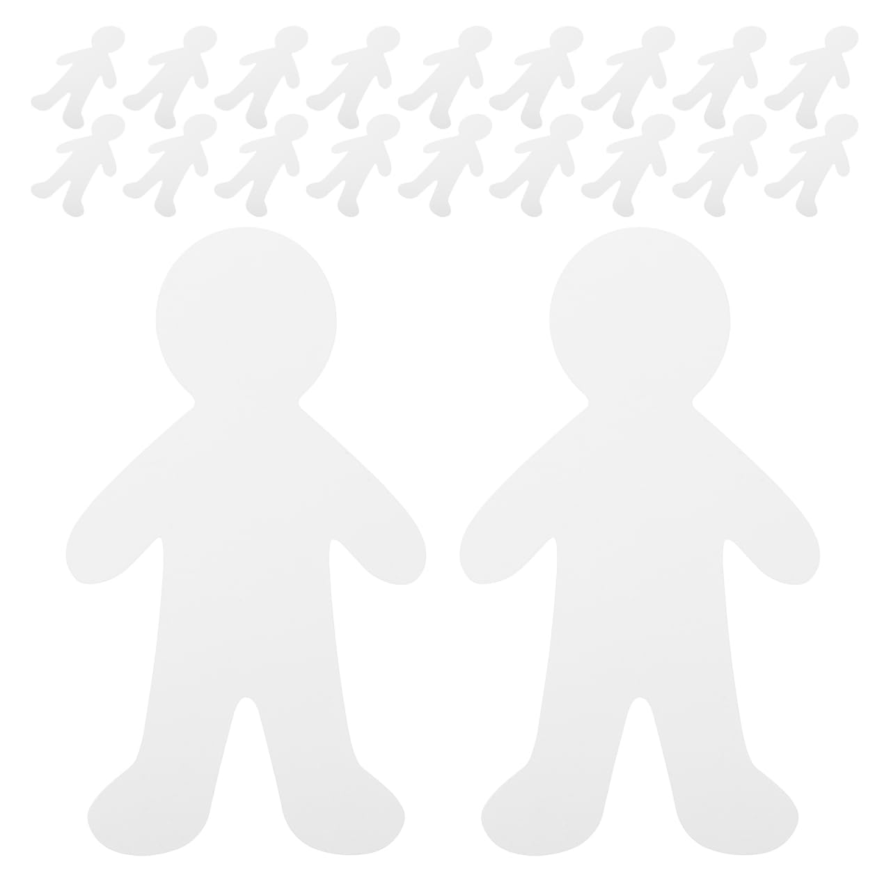 20 muñecos de papel blanco para pintar, figuras humanas de cartón para manualidades, niños, niñas, guardería, decoración escolar