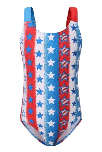 Image of Girls One Piece Swimsuits Tie Dye Bathing Suit Hawaiian Summer Swimwear for Girls 3-16 Years