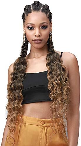 [2PACKS DEAL] Bobbi Boss King 3X Value Pre-Feathered Ocean Wave 28" Braid KINGTIPSOC28X3 with Gold Filigree Tube 3pcs (1B)