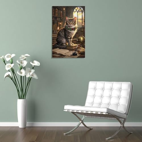 Peinture Devon Rex tableau chat decoration murale pour salon 30x45cm - 5