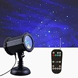 LEDMALL Remote Control 2 in 1 Firefly Green Laser and Aurora Blue LED Garden Decorative and...