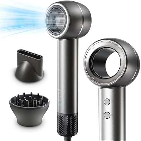 KARCU Hair Dryer, 120000 RPM High-Speed Negative Ionic Blow Dryer for Fast Drying, 4 Temps & 3 Speeds, Compact Hair Dryer with Diffuser and Nozzle, for Travel & Home Cover