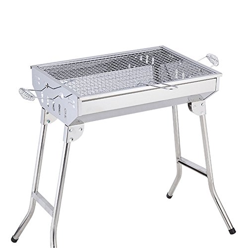 Liuzecai Smoker Charcoal Grill Made From Stainless Steel For Outdoor And Home Camping Grill Original Portable Folding Charcoal BBQ Stove Stainless Steel BBQ Charcoal Grill